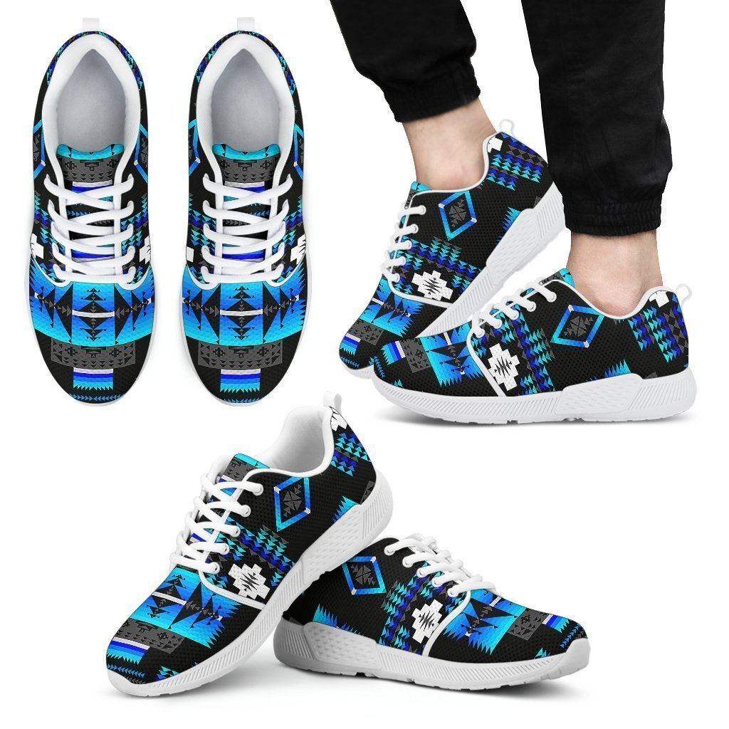 Seven Tribes Black and Blue Sopo Men's Athletic Sneakers White Sole-6teenth World™-Men's Athletic Sneakers-US5 (EU38)-Vibe Cosy™