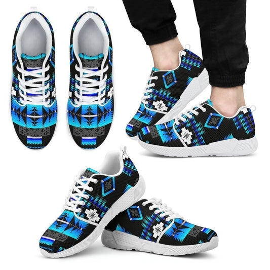 Seven Tribes Black and Blue Sopo Men's Athletic Sneakers White Sole-6teenth World™-Men's Athletic Sneakers-US5 (EU38)-Vibe Cosy™
