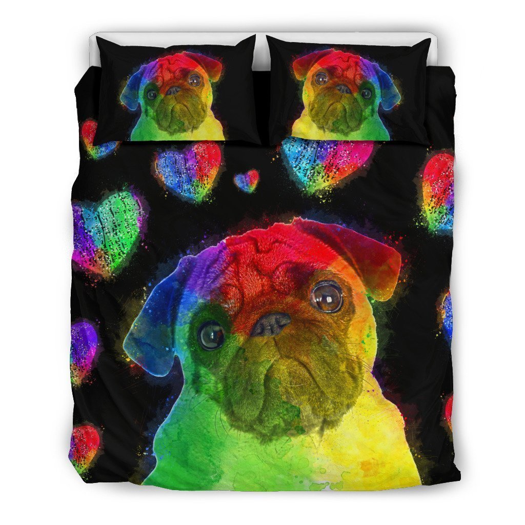 Love Pug Bedding Set for Lovers of Pugs-6teenth World™-Bedding Set-US Twin-Vibe Cosy™