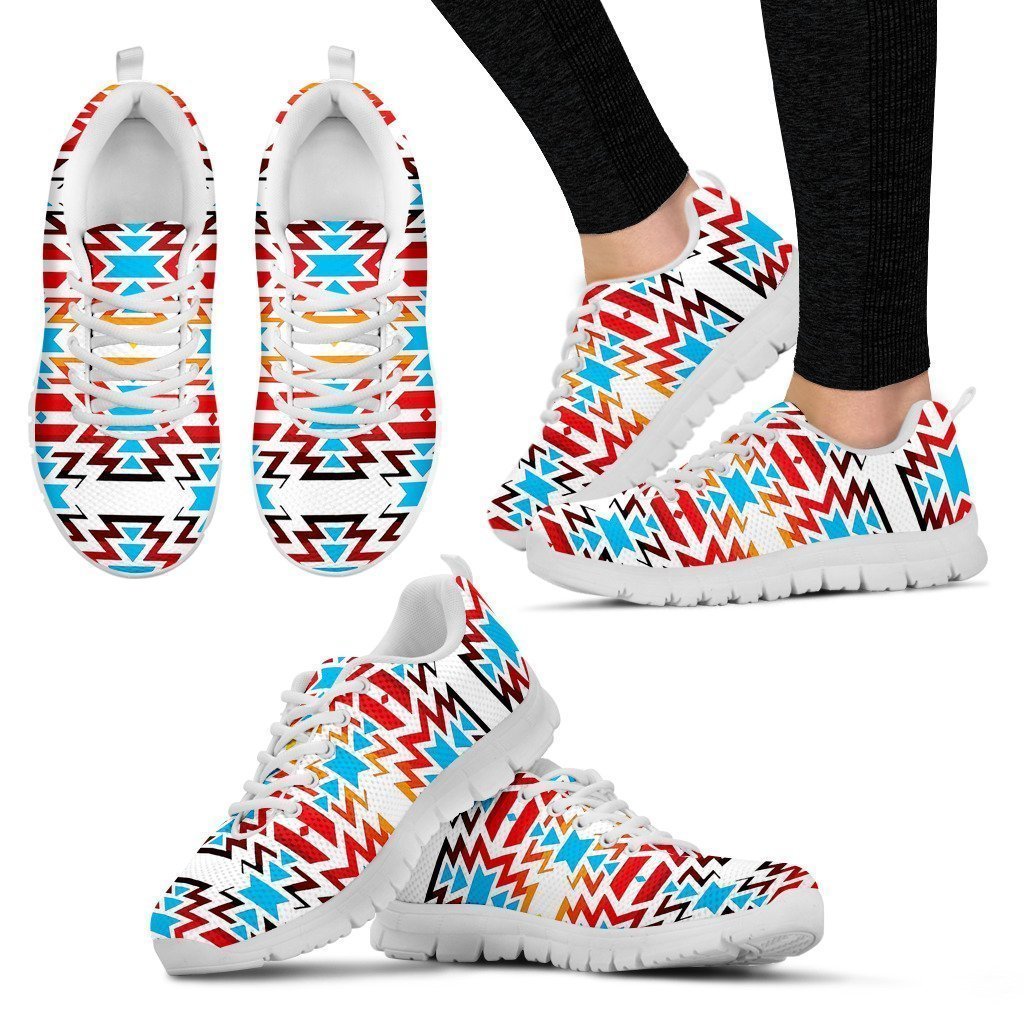 White Fire and Turquoise Women's Sneaker-6teenth World™-Women's Sneakers-US5 (EU35)-Vibe Cosy™