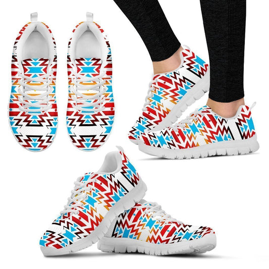 White Fire and Turquoise Women's Sneaker-6teenth World™-Women's Sneakers-US5 (EU35)-Vibe Cosy™