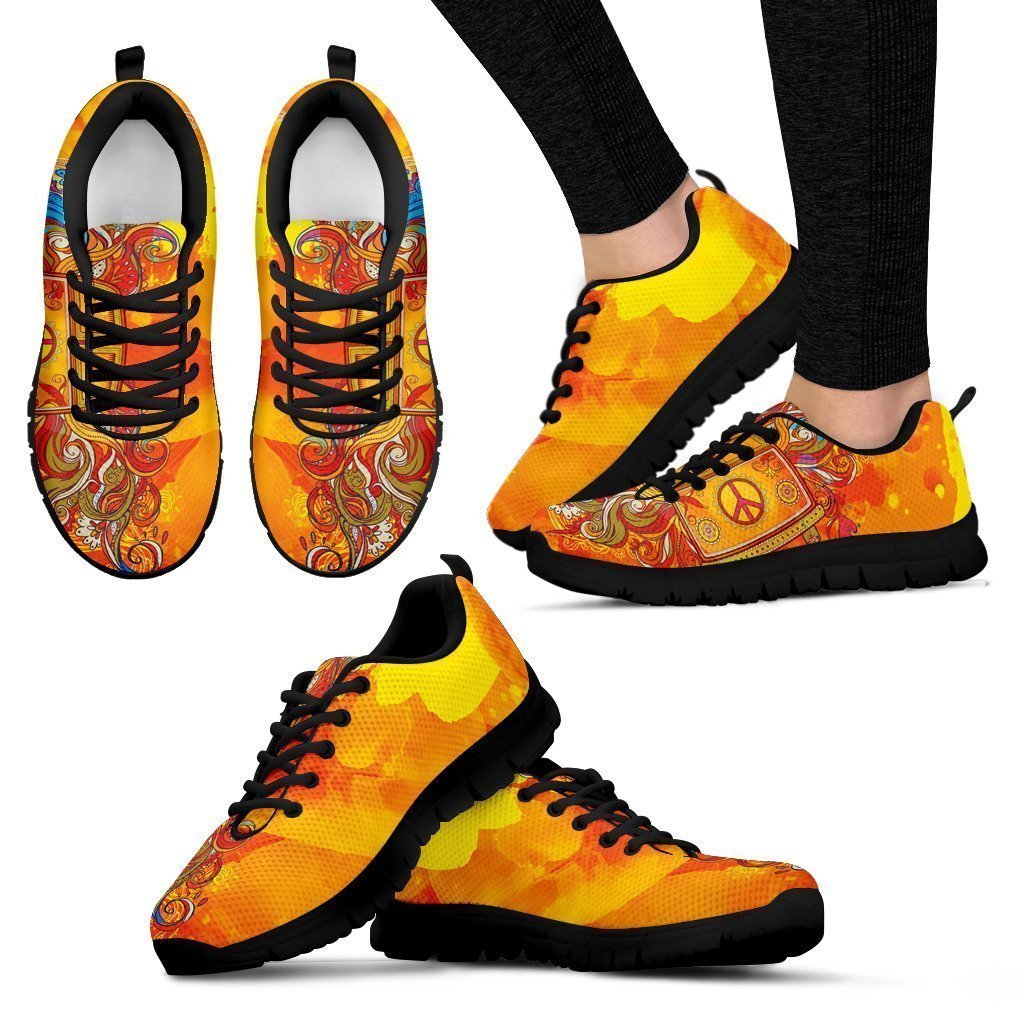 Peace and Love black Women's Sneakers-6teenth World™-Women's Sneakers-US5 (EU35)-Vibe Cosy™