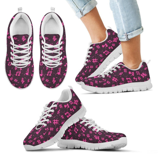 Pink Music Notes Kid's Sneakers-6teenth World™-Kid's Sneakers-11 CHILD (EU28)-Vibe Cosy™
