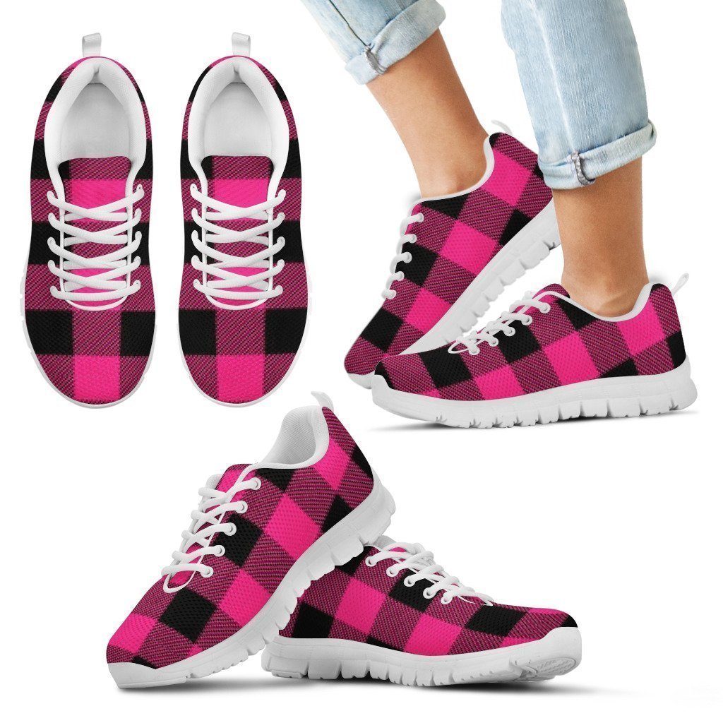 Kids Sneakers - Pink Plaid-6teenth World™-Kid's Sneakers-11 CHILD (EU28)-Vibe Cosy™