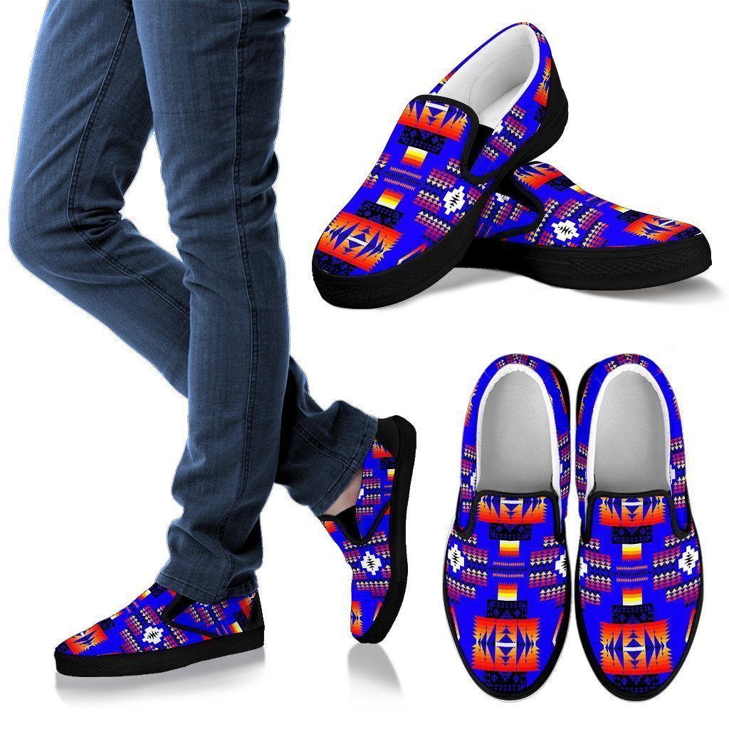 Seven Tribes Blue Sopo Men's Slip Ons-6teenth World™-Kid's Sneakers-US8 (EU40)-Vibe Cosy™