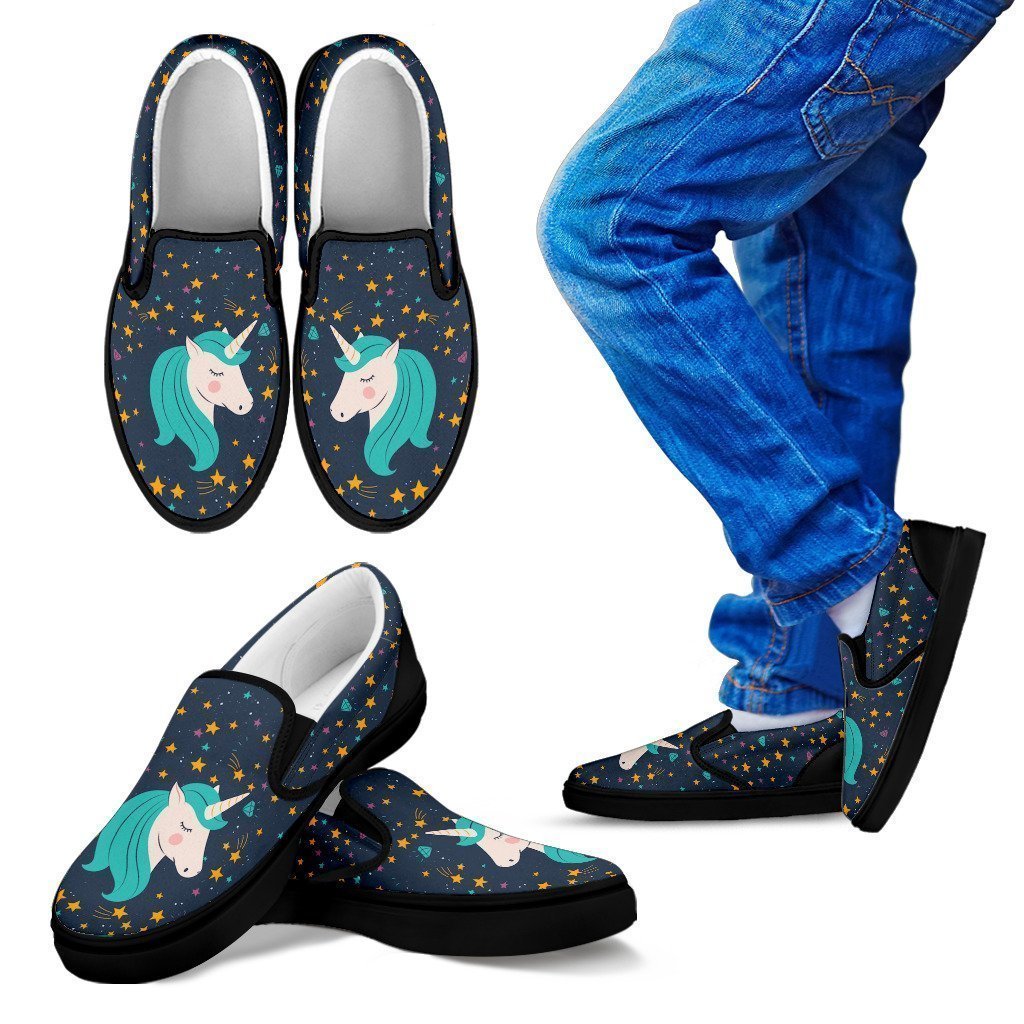 Unicorn Kid's Slip Ons-6teenth World™-Kid's Slip Ons-11 CHILD (EU28)-Vibe Cosy™