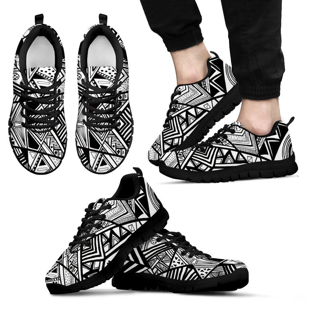 Poly Tribal Sneakers 13 - AH - J9-SNEAKERS-Alohawaii-Men's Sneakers-US5 (EU38)-Black-Vibe Cosy™