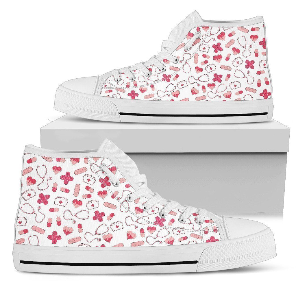 Nurse Shoes-Shoes-6teenth Outlet-Womens High Top - White - Nurse Shoes-US5.5 (EU36)-Vibe Cosy™