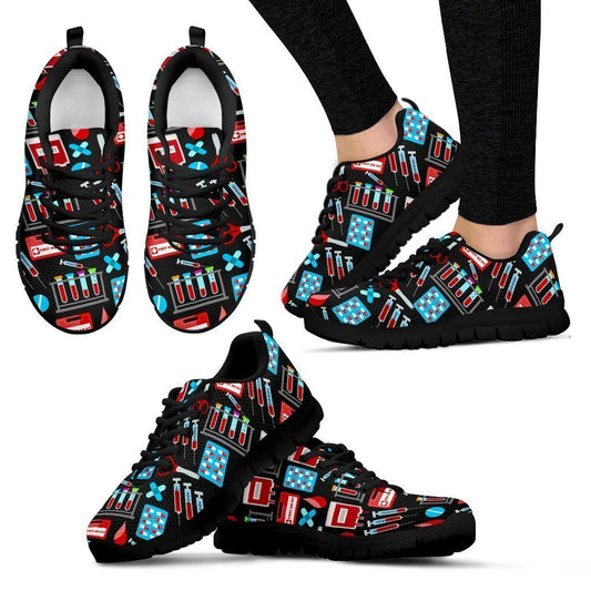 Phlebotomist Women's Sneakers Style 2 (Black)-6teenth World™-Women's Sneakers-US5 (EU35)-Vibe Cosy™