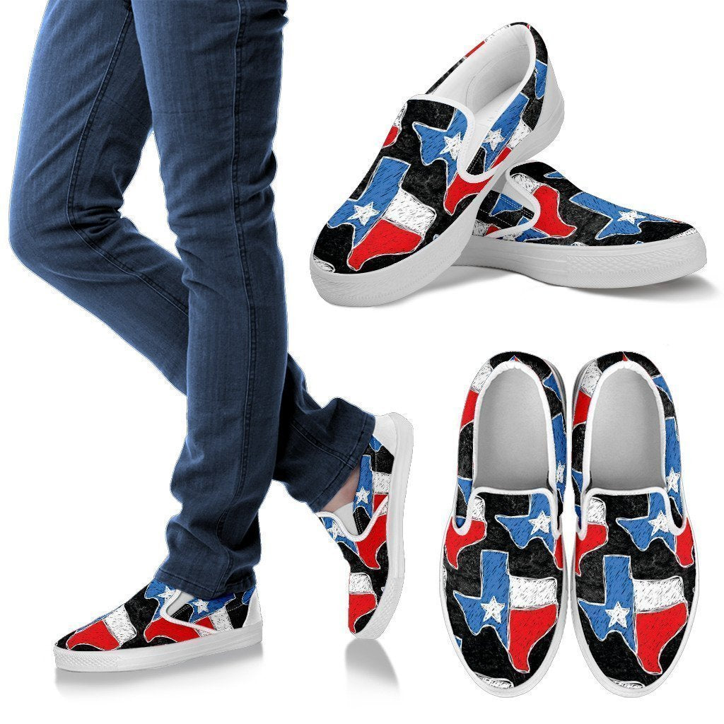 Texas Home Flag Men's Slip Ons-6teenth World™-Kid's Sneakers-US8 (EU40)-Vibe Cosy™