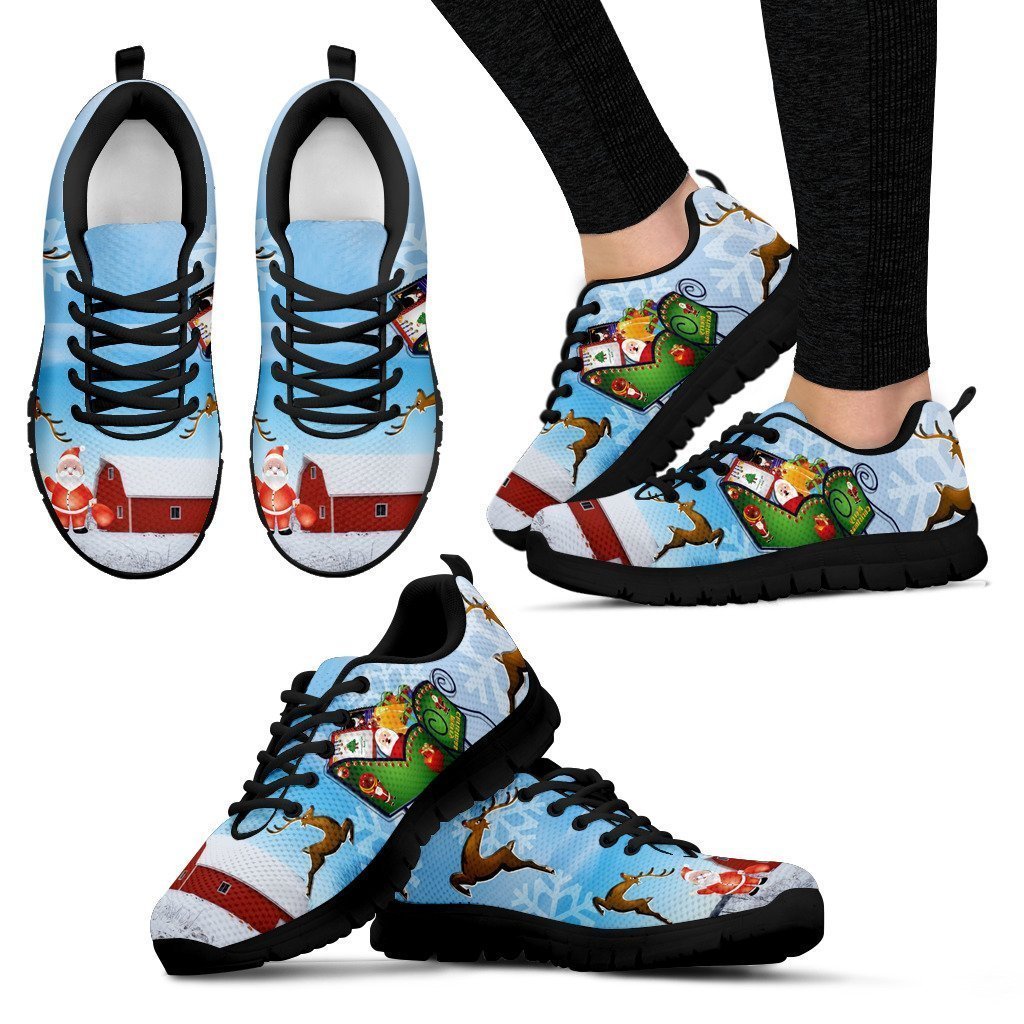Santa Clause & Reindeers-6teenth World™-Women's Sneakers-US5 (EU35)-Vibe Cosy™