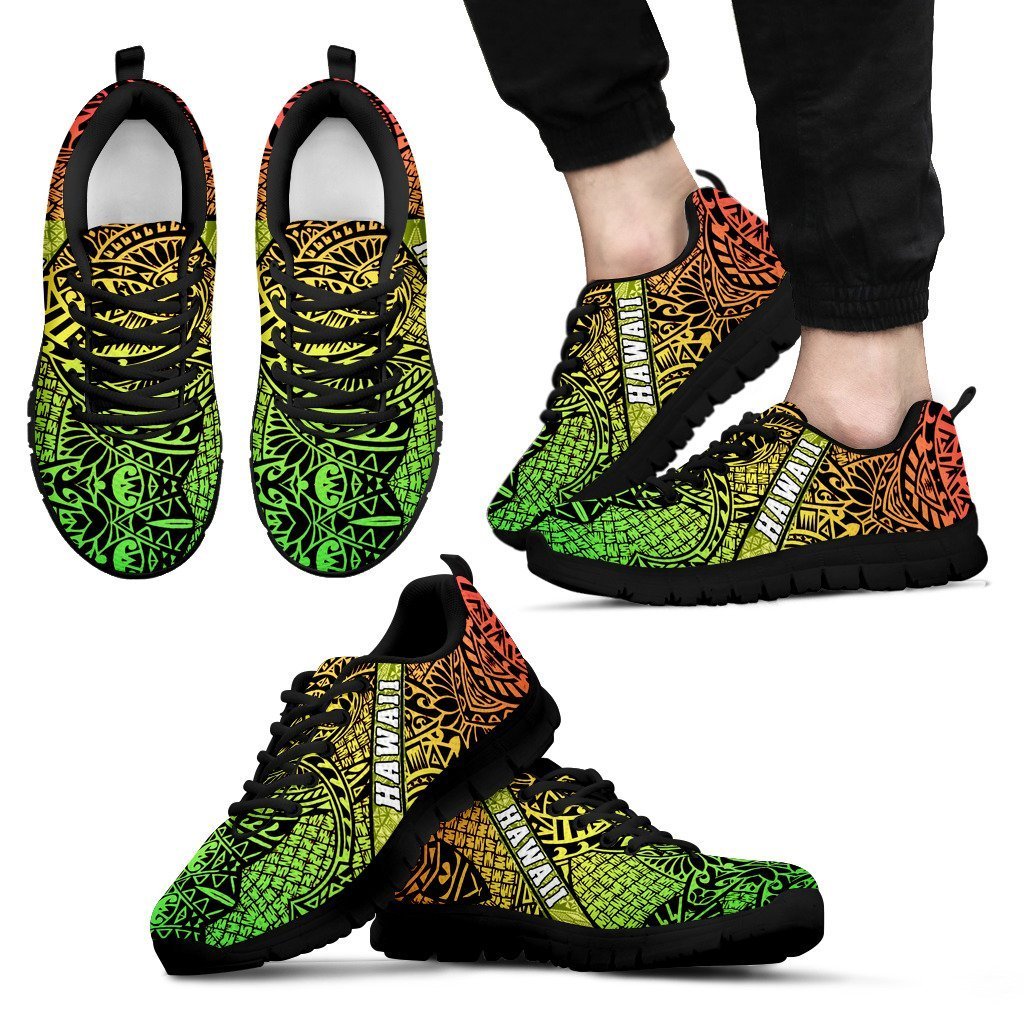 Hawaii Polynesian Sneakers 03 - AH - J9-SNEAKERS-Alohawaii-Men's Sneakers-US5 (EU38)-Black-Vibe Cosy™