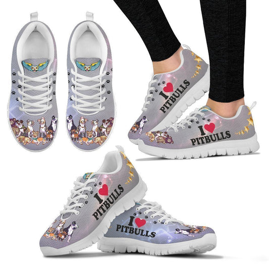 I love my pitbulls Women's Sneakers-6teenth World™-Women's Sneakers-US5 (EU35)-Vibe Cosy™