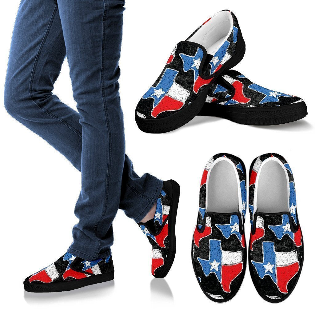 Texas Home Flag Men's Slip Ons-6teenth World™-Kid's Sneakers-US8 (EU40)-Vibe Cosy™