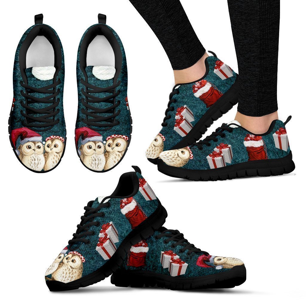 Black Wise Owl Women's Sneakers-6teenth World™-Women's Sneakers-US5 (EU35)-Vibe Cosy™