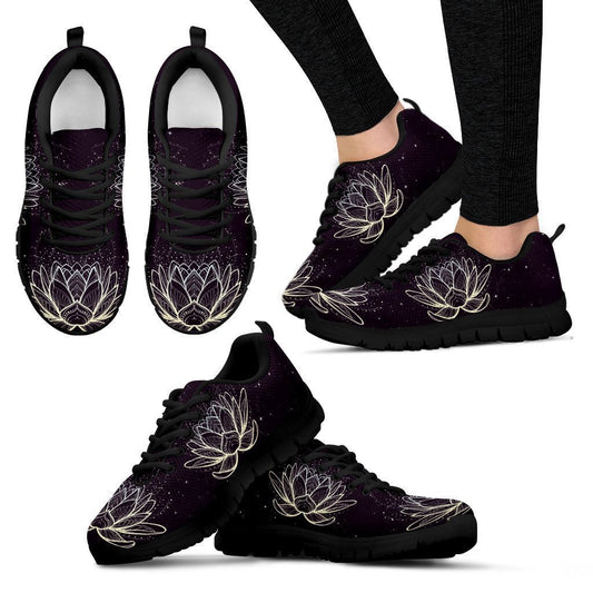 Lotus Black Women's Sneakers-6teenth World™-Women's Sneakers-US5 (EU35)-Vibe Cosy™