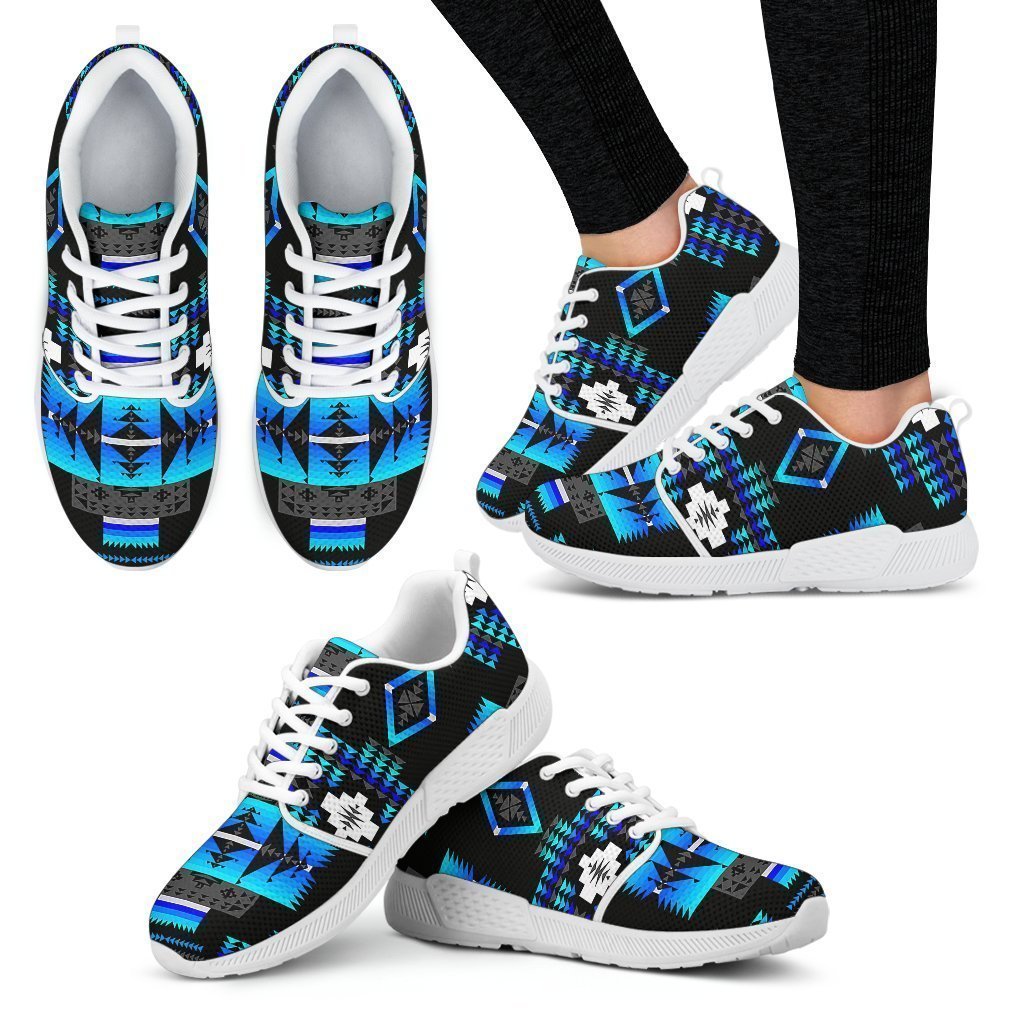 Seven Tribes Black and Blue Sopo Women's Athletic Sneakers White Sole-6teenth World™-Women's Athletic Sneakers-US5 (EU35)-Vibe Cosy™