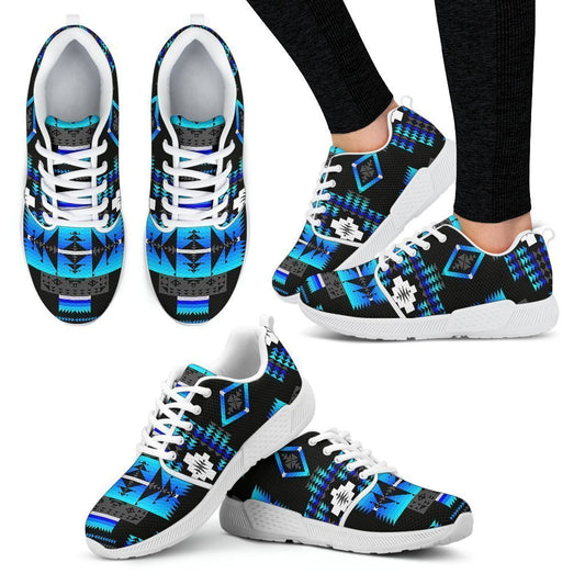 Seven Tribes Black and Blue Sopo Women's Athletic Sneakers White Sole-6teenth World™-Women's Athletic Sneakers-US5 (EU35)-Vibe Cosy™