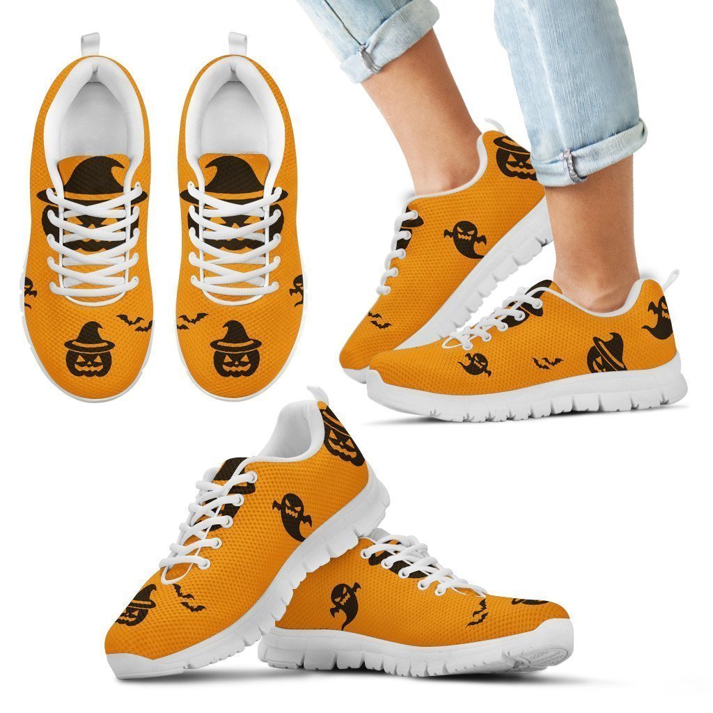 Kid's Sneakers Pumpkin Halloween (White Soles)-6teenth World™-Kid's Sneakers-11 CHILD (EU28)-Vibe Cosy™