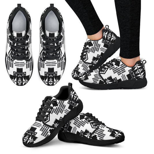 Seven Tribes White and Black Sopo Women's Athletic Sneakers-6teenth World™-Women's Athletic Sneakers-US5 (EU35)-Vibe Cosy™