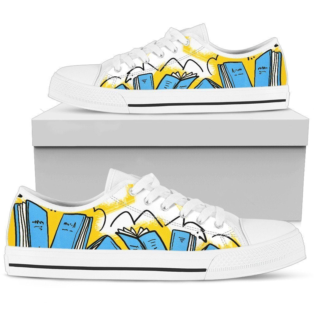 Books blue Women's Low Top Shoe-6teenth World™-Women's Low Top Shoe-US5.5 (EU36)-Vibe Cosy™