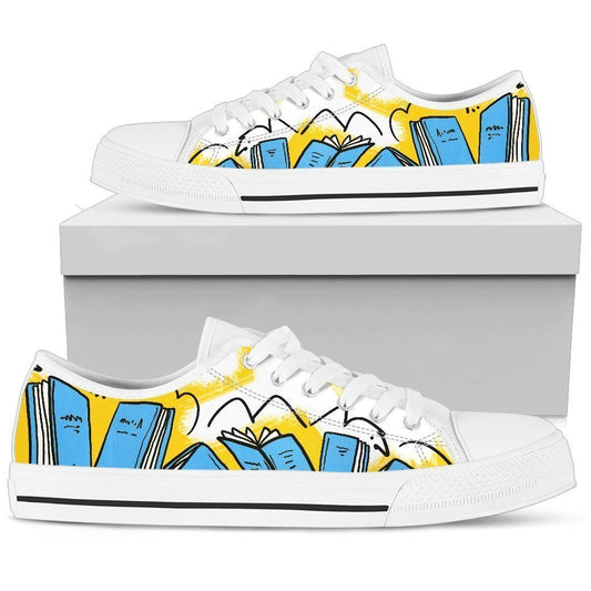 Books blue Women's Low Top Shoe-6teenth World™-Women's Low Top Shoe-US5.5 (EU36)-Vibe Cosy™