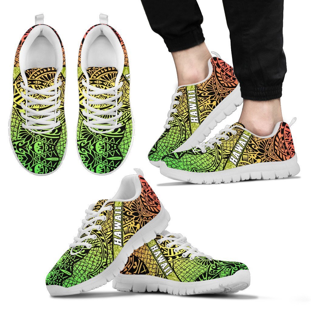 Hawaii Polynesian Sneakers 03 - AH - J9-SNEAKERS-Alohawaii-Men's Sneakers-US5 (EU38)-White-Vibe Cosy™