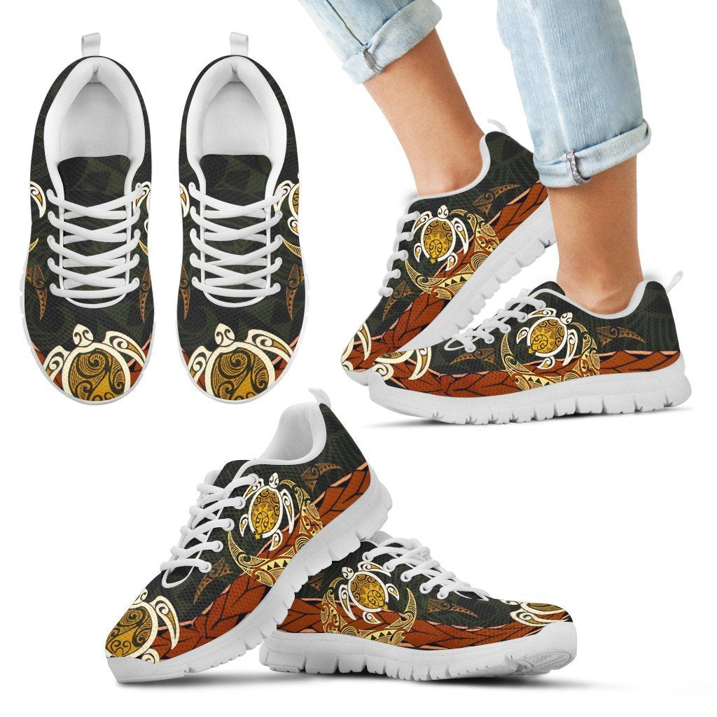 Turtle Polynesian Sneakers - AH-SNEAKERS-Alohawaii-Kid's Sneakers-11 CHILD (EU28)-White-Vibe Cosy™