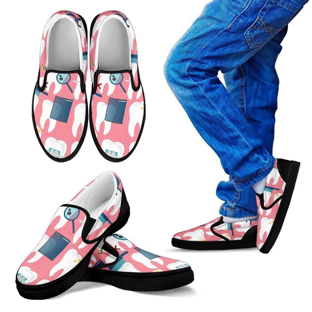 Dental Hygienist Kid's Slip Ons-6teenth World™-Kid's Slip Ons-11 CHILD (EU28)-Vibe Cosy™
