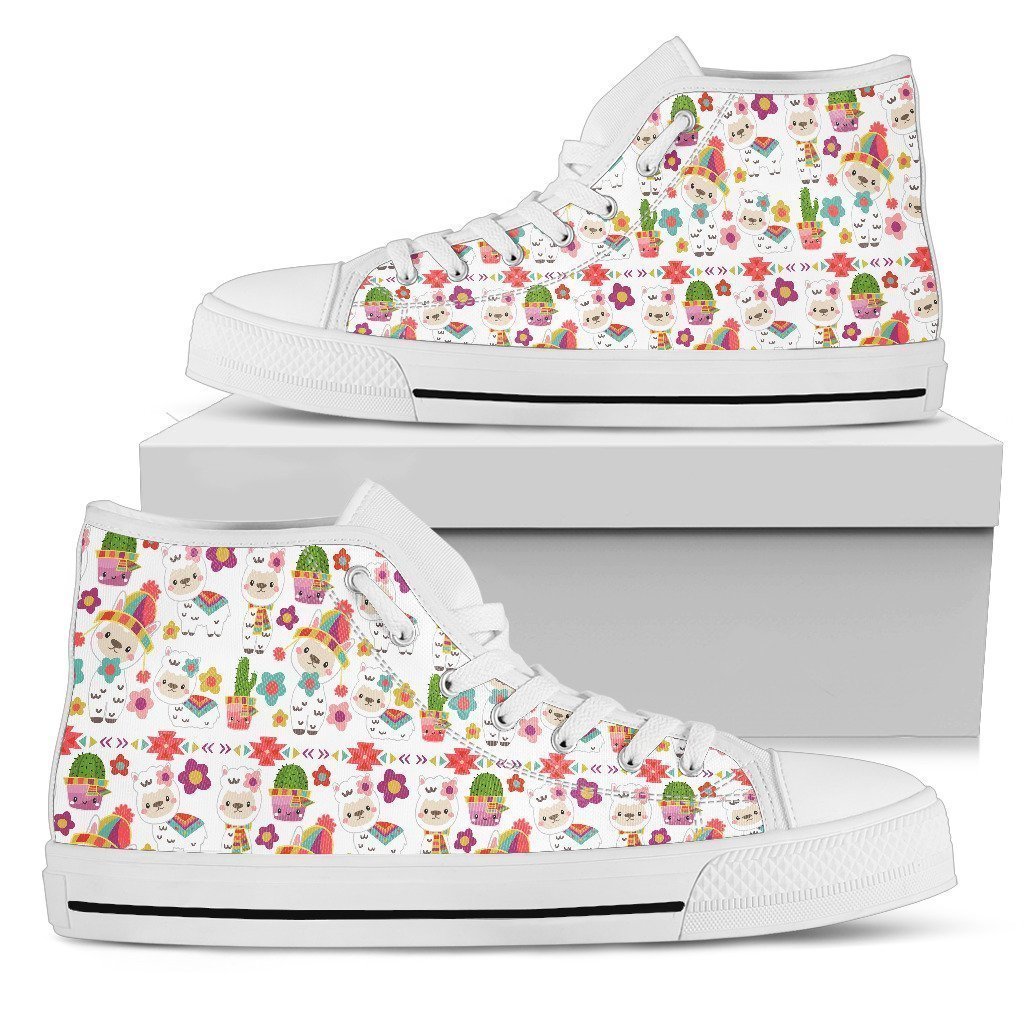 Holiday Llamas High Top-6teenth World™-Women's High Top Shoe-US5.5 (EU36)-Vibe Cosy™