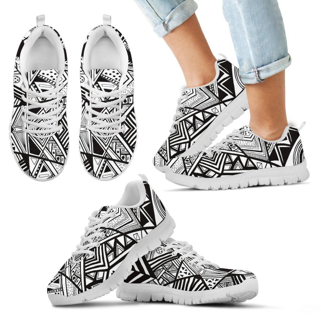 Poly Tribal Sneakers 13 - AH - J9-SNEAKERS-Alohawaii-Kid's Sneakers-11 CHILD (EU28)-White-Vibe Cosy™