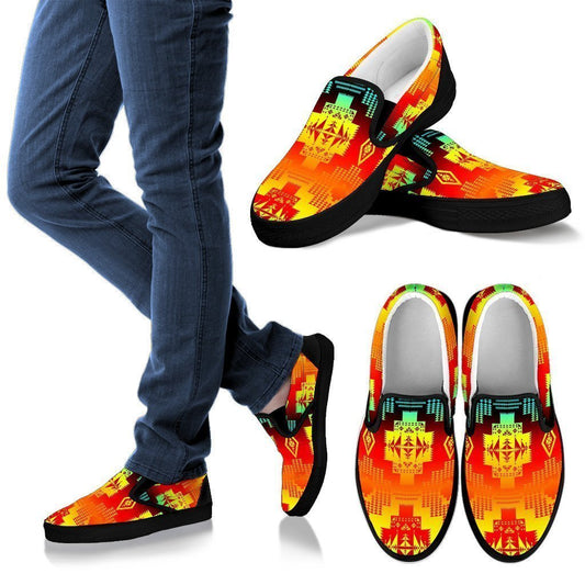 Seven Tribes Fire Men's Slip Ons-6teenth World™-Kid's Sneakers-US8 (EU40)-Vibe Cosy™