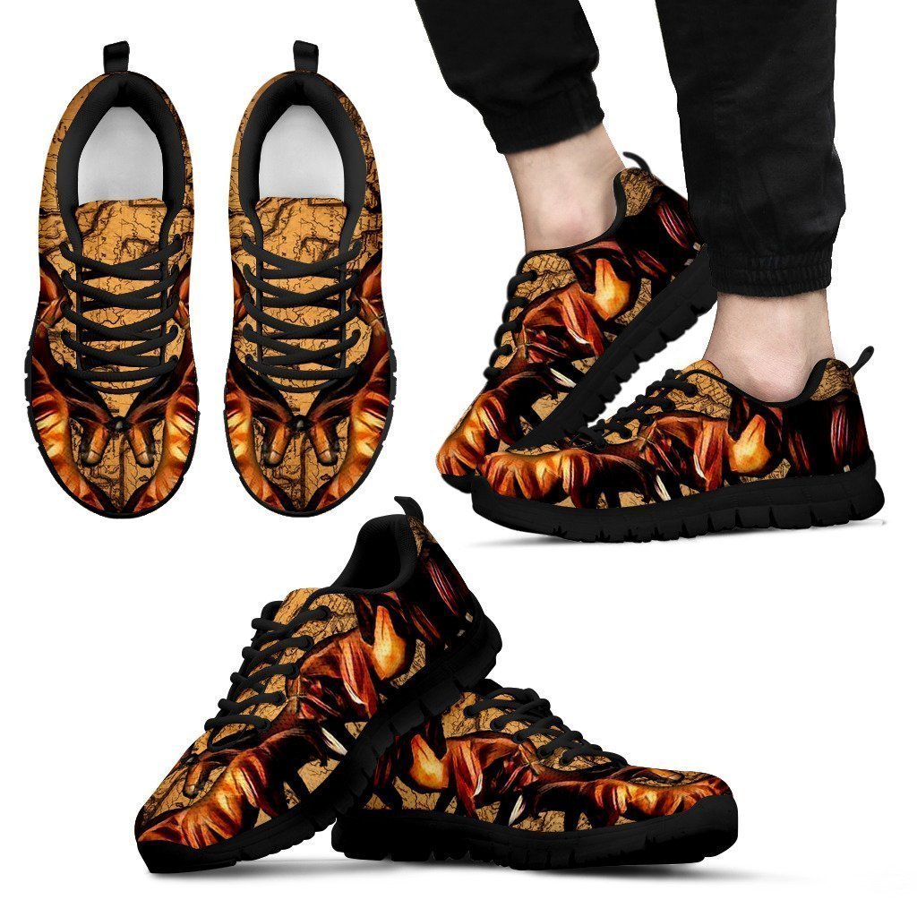 Horse Black Men's Sneakers-6teenth World™-Men's Sneakers-US5 (EU38)-Vibe Cosy™