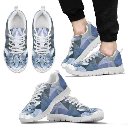 Slick Ice Blue Cat Men's Sneakers-6teenth World™-Men's Sneakers-US5 (EU38)-Vibe Cosy™