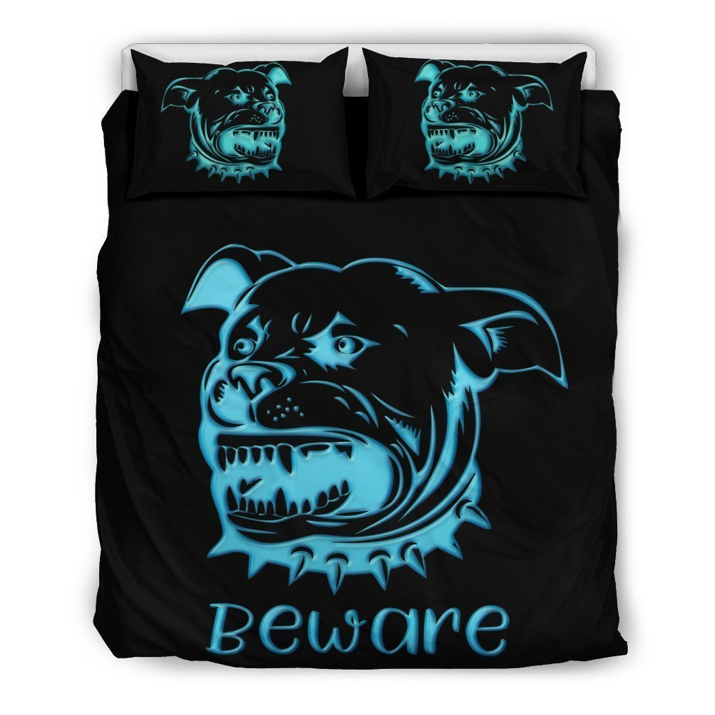 Beware of Pitbull Bedding Set-6teenth World™-Bedding Set-US Twin-Vibe Cosy™