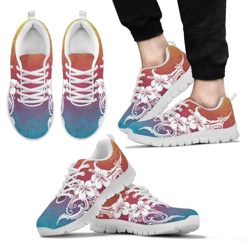 Hibiscus Polynesian Light Style Sneakers - AH-SNEAKERS-Alohawaii-Men's Sneakers-US5 (EU38)-White-Vibe Cosy™