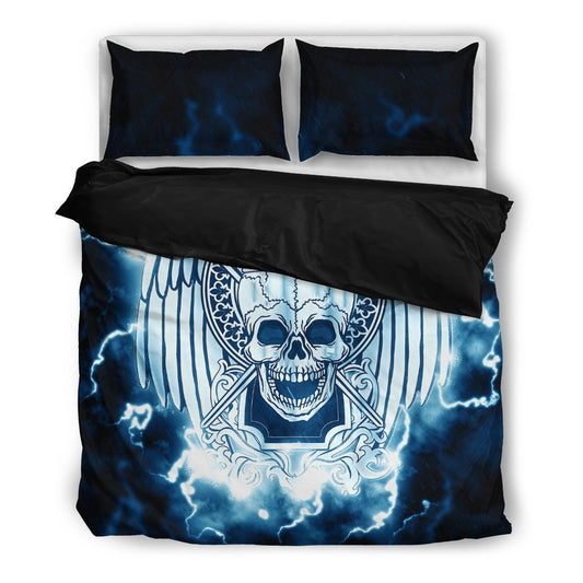 Skull and Lighting.-6teenth World™-Bedding Set-Twin-Vibe Cosy™