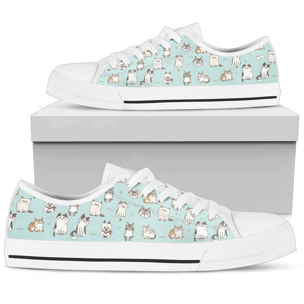 Cat Pattern Women's Low Top Shoe-6teenth World™-Women's Low Top Shoe-US5.5 (EU36)-Vibe Cosy™