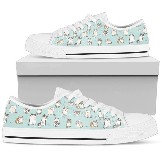 Cat Pattern Women's Low Top Shoe-6teenth World™-Women's Low Top Shoe-US5.5 (EU36)-Vibe Cosy™