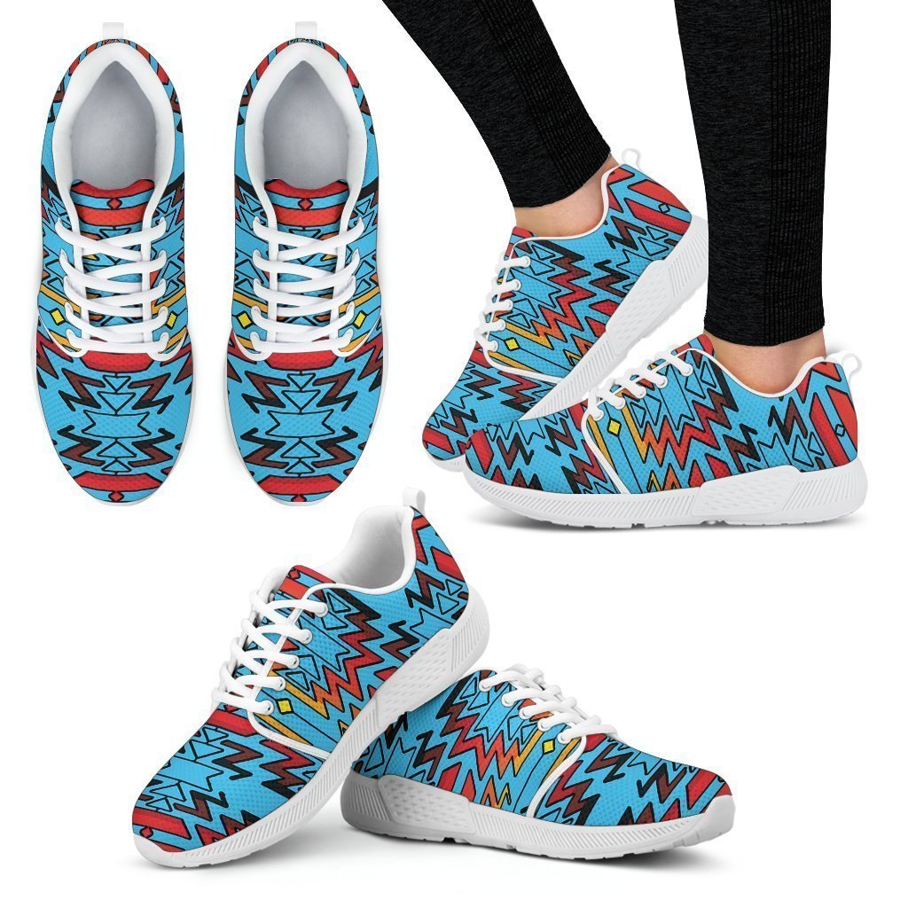Turquoise Fire and Turquoises Sopo Women's Athletic Sneakers White Sole-6teenth World™-Women's Athletic Sneakers-US5 (EU35)-Vibe Cosy™