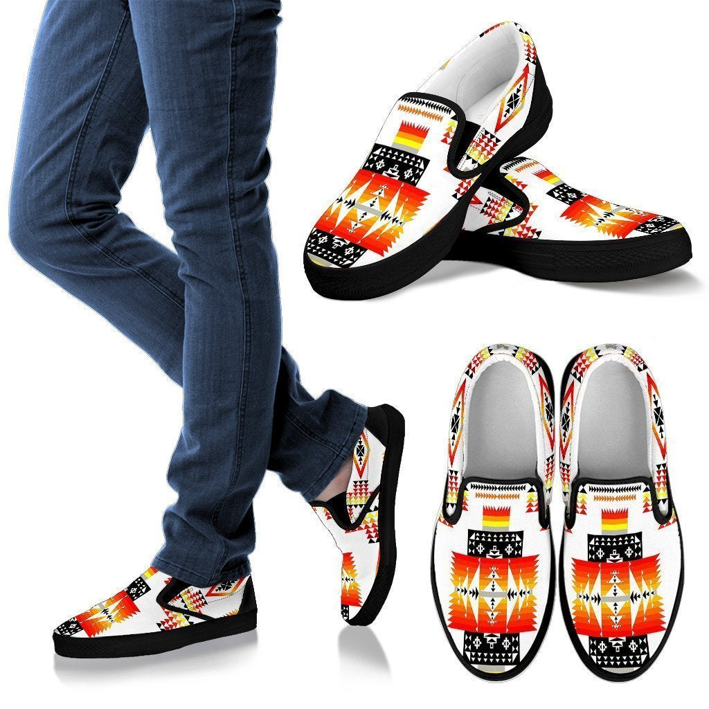 Seven Tribes White Men's Slip Ons-6teenth World™-Kid's Sneakers-US8 (EU40)-Vibe Cosy™