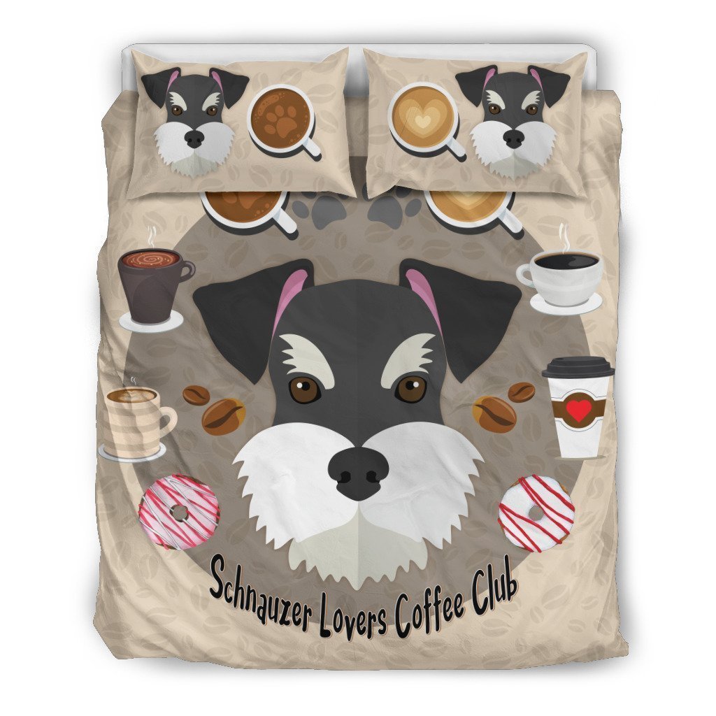 Schnauzer Lovers Coffee Club Bedding Set-6teenth World™-Bedding Set-US Twin-Vibe Cosy™