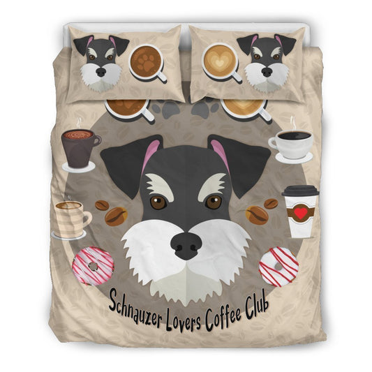 Schnauzer Lovers Coffee Club Bedding Set-6teenth World™-Bedding Set-US Twin-Vibe Cosy™