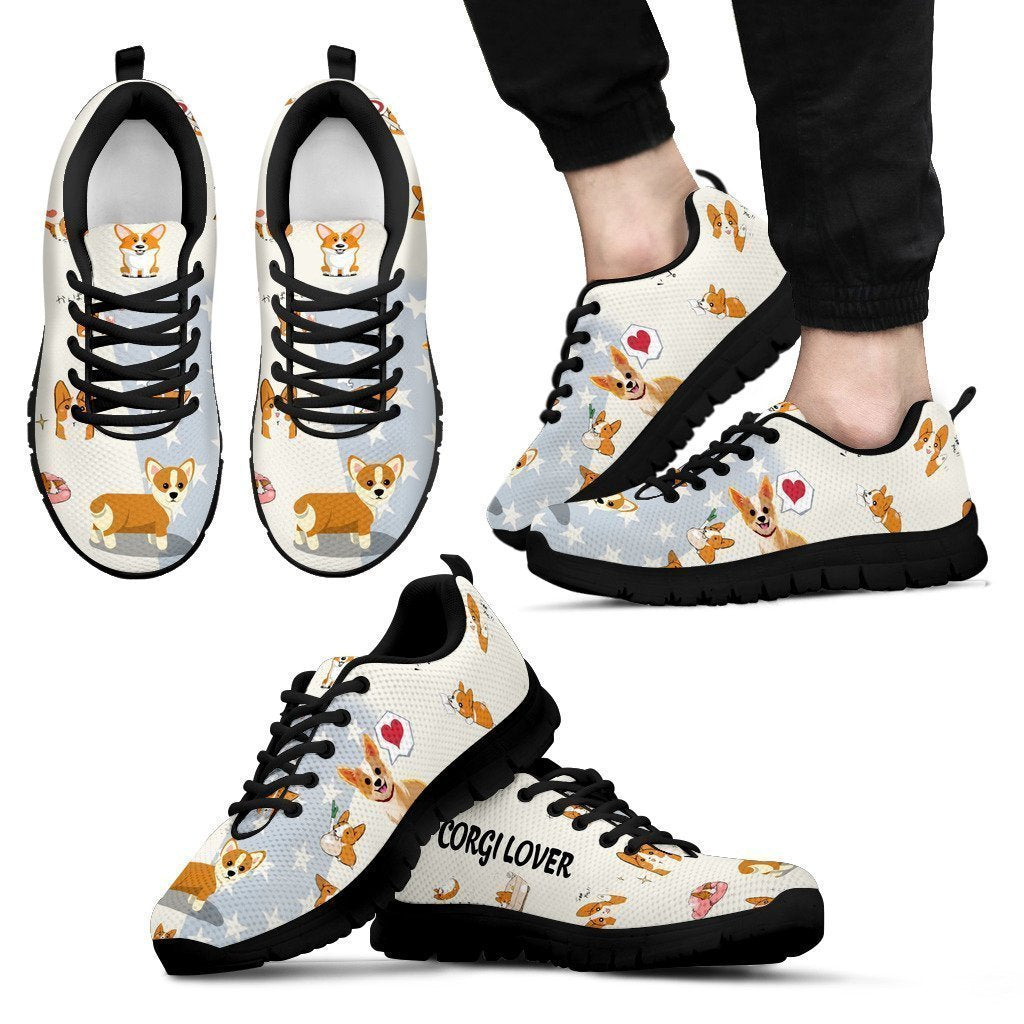 Corgi Lover men's Sneakers-6teenth World™-Men's Sneakers-US5 (EU38)-Vibe Cosy™