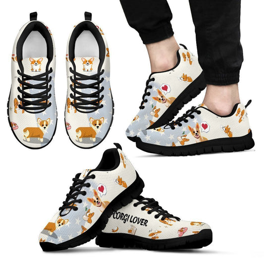 Corgi Lover men's Sneakers-6teenth World™-Men's Sneakers-US5 (EU38)-Vibe Cosy™