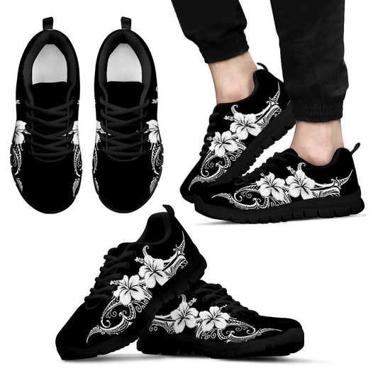 Hibiscus Polynesian Sneakers - AH-SNEAKERS-Alohawaii-Men's Sneakers-US5 (EU38)-Black-Vibe Cosy™