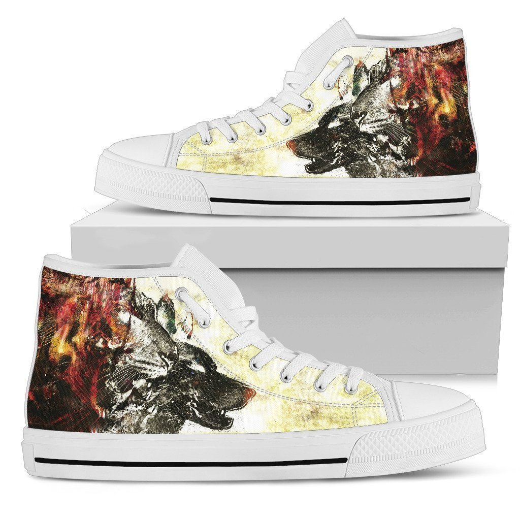 Wolf Shoes-Shoes-6teenth Outlet-Womens High Top - White - Wolf Shoes-US5.5 (EU36)-Vibe Cosy™