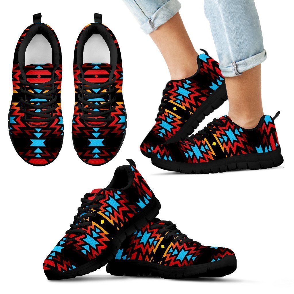 Fire Colors and Turquoise Kid's Sneakers-6teenth World™-Kid's Sneakers-11 CHILD (EU28)-Vibe Cosy™