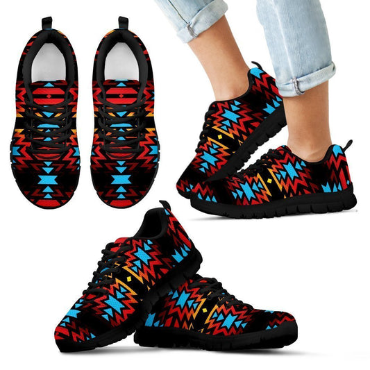Fire Colors and Turquoise Kid's Sneakers-6teenth World™-Kid's Sneakers-11 CHILD (EU28)-Vibe Cosy™