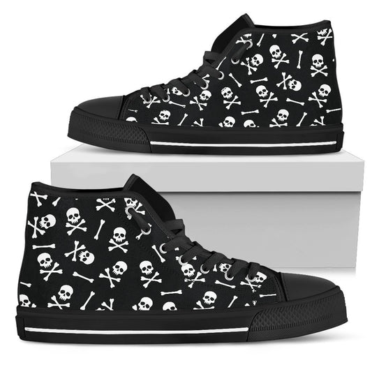 Skull Patterns-6teenth Outlet-Mens High Top - Black - Skull Patterns-US5 (EU38)-Vibe Cosy™